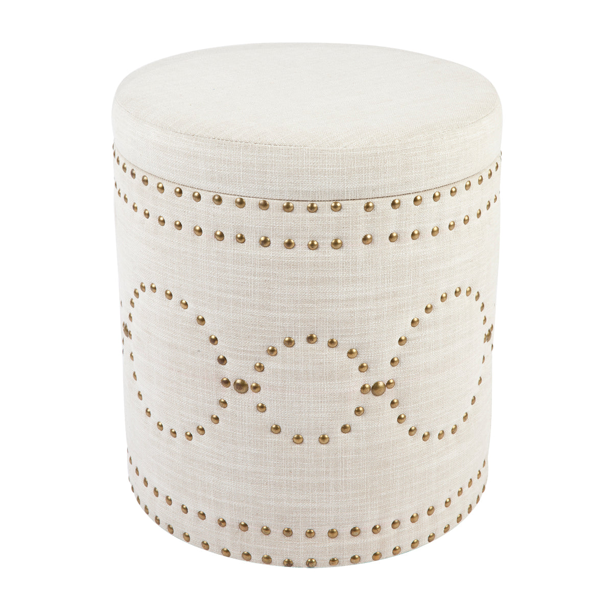 Bradshaw Round Storage Stool - Natural Linen