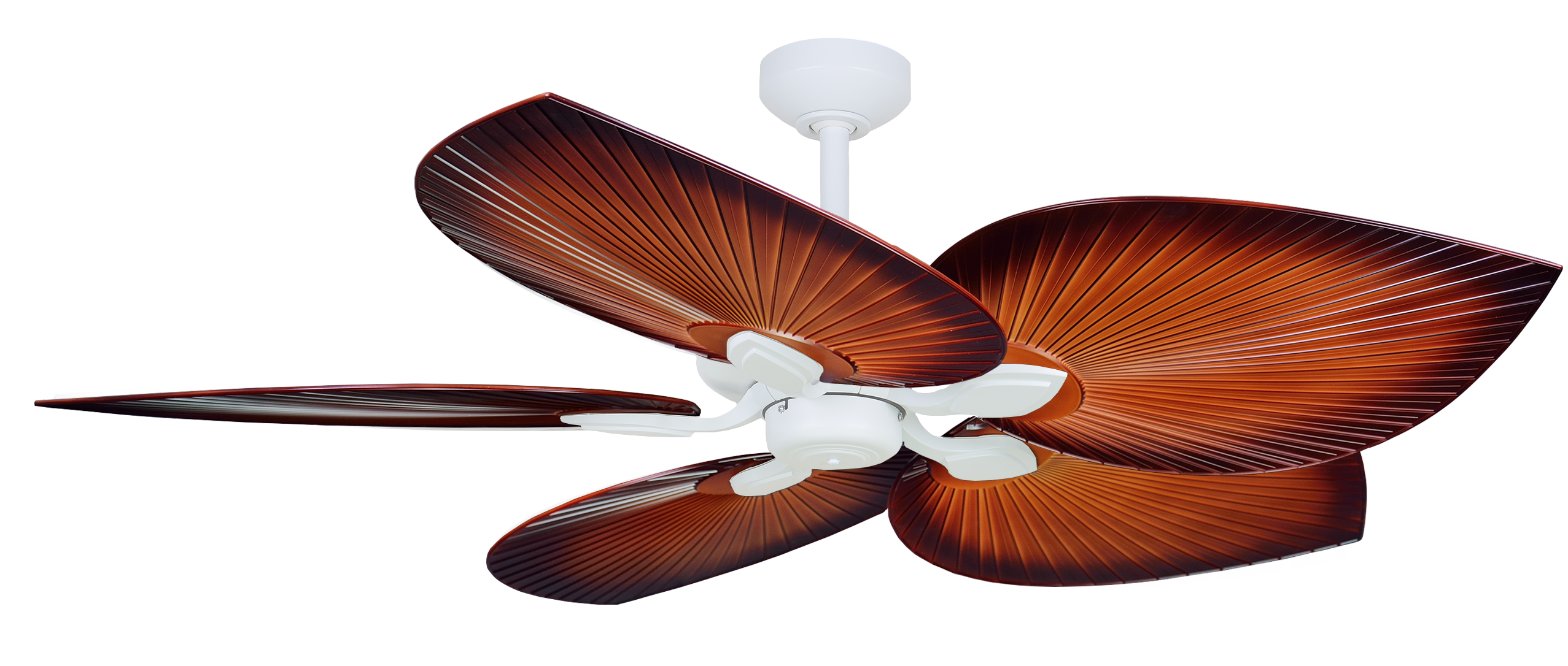 Bronze/Brown 5 Blade Tropical AC Ceiling Fan & Wall Control