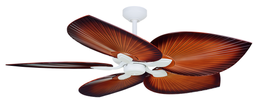Bronze/Brown 5 Blade Tropical AC Ceiling Fan & Wall Control