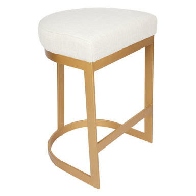 Brooke Brass Kitchen Stool - Natural