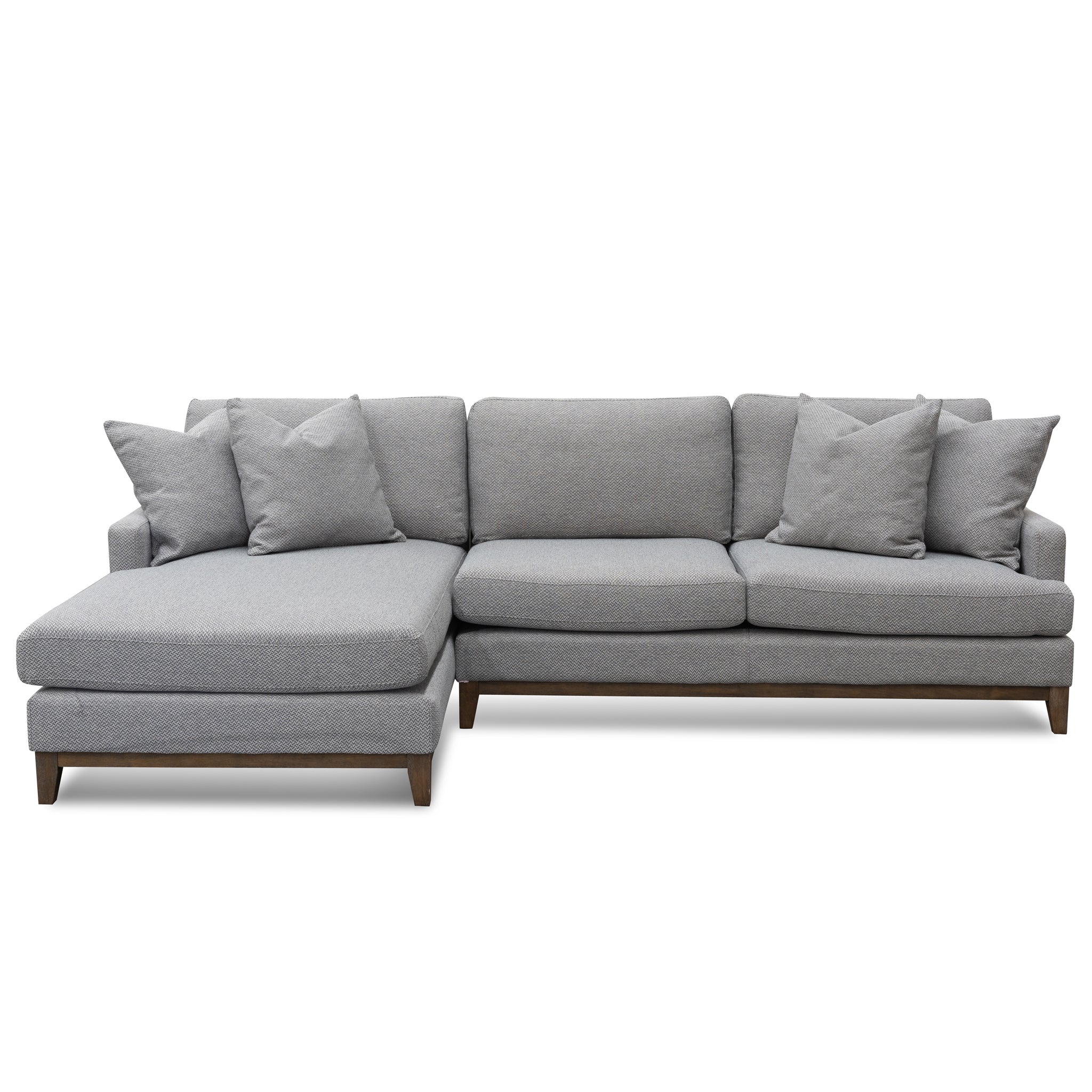 Alana 3 Seater Left Chaise Fabric Sofa - Grey