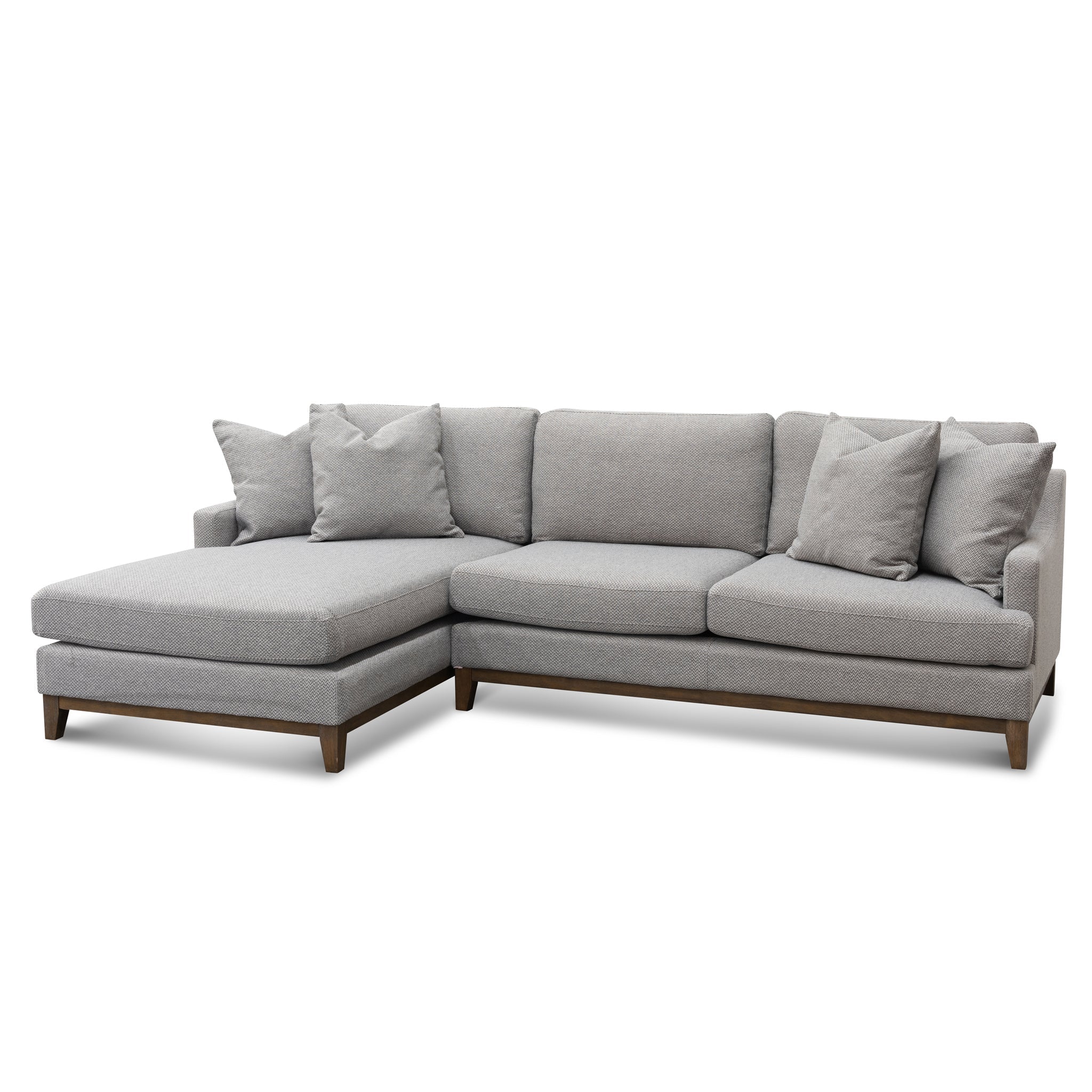 Alana 3 Seater Left Chaise Fabric Sofa - Grey