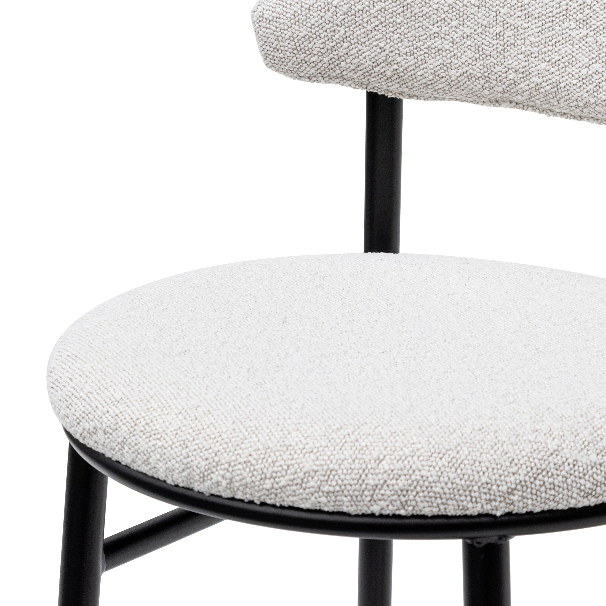 Moon White Boucle 65cm Bar Stool - Set of 2