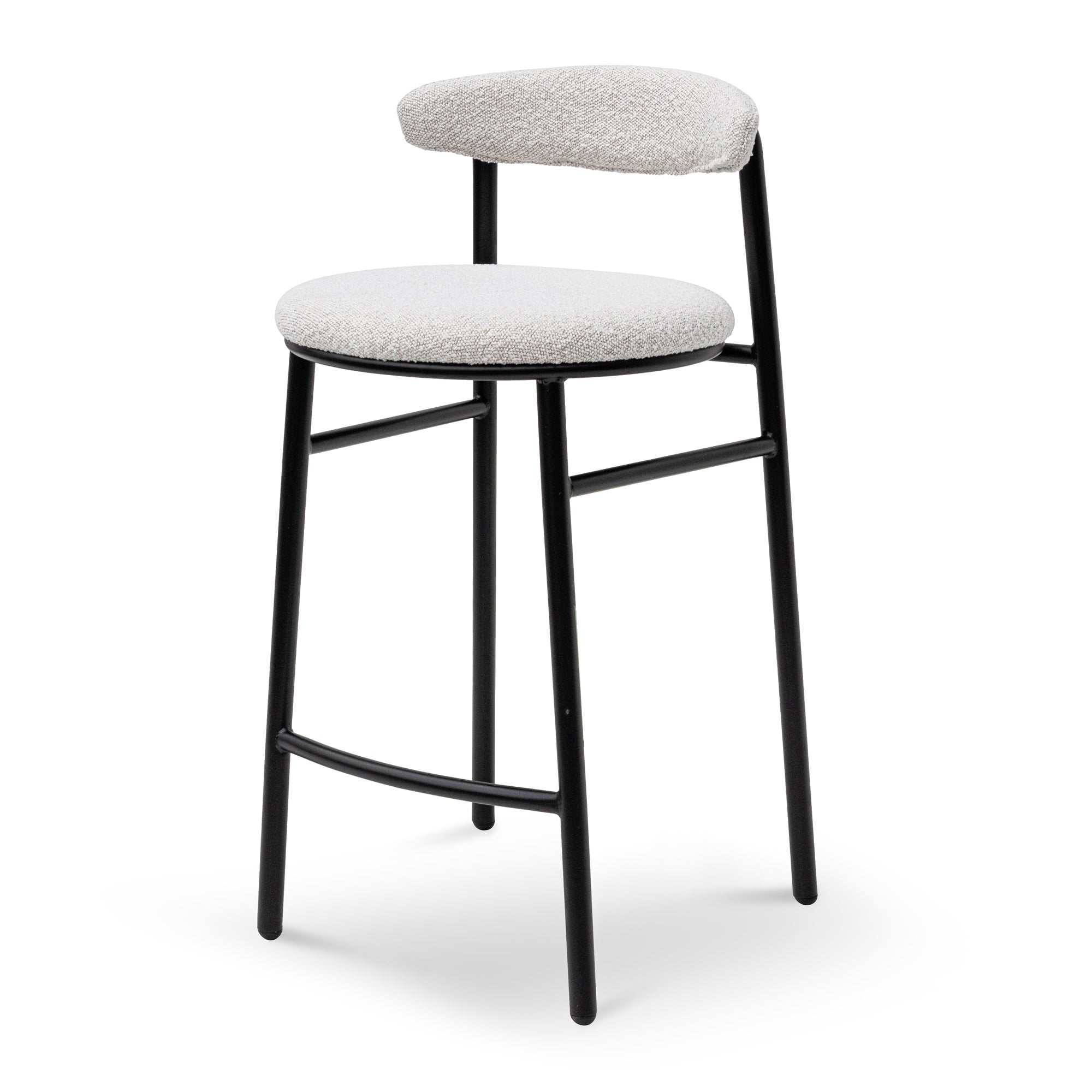 Moon White Boucle 65cm Bar Stool - Set of 2