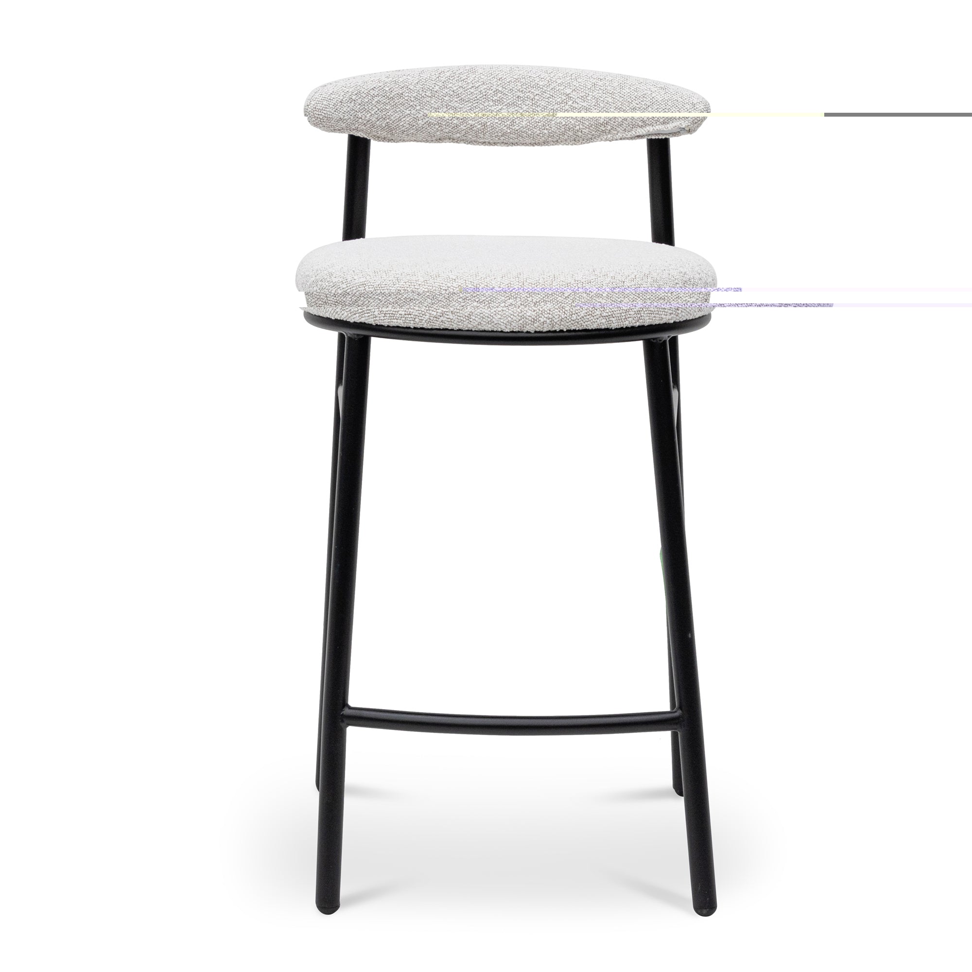 Moon White Boucle 65cm Bar Stool - Set of 2