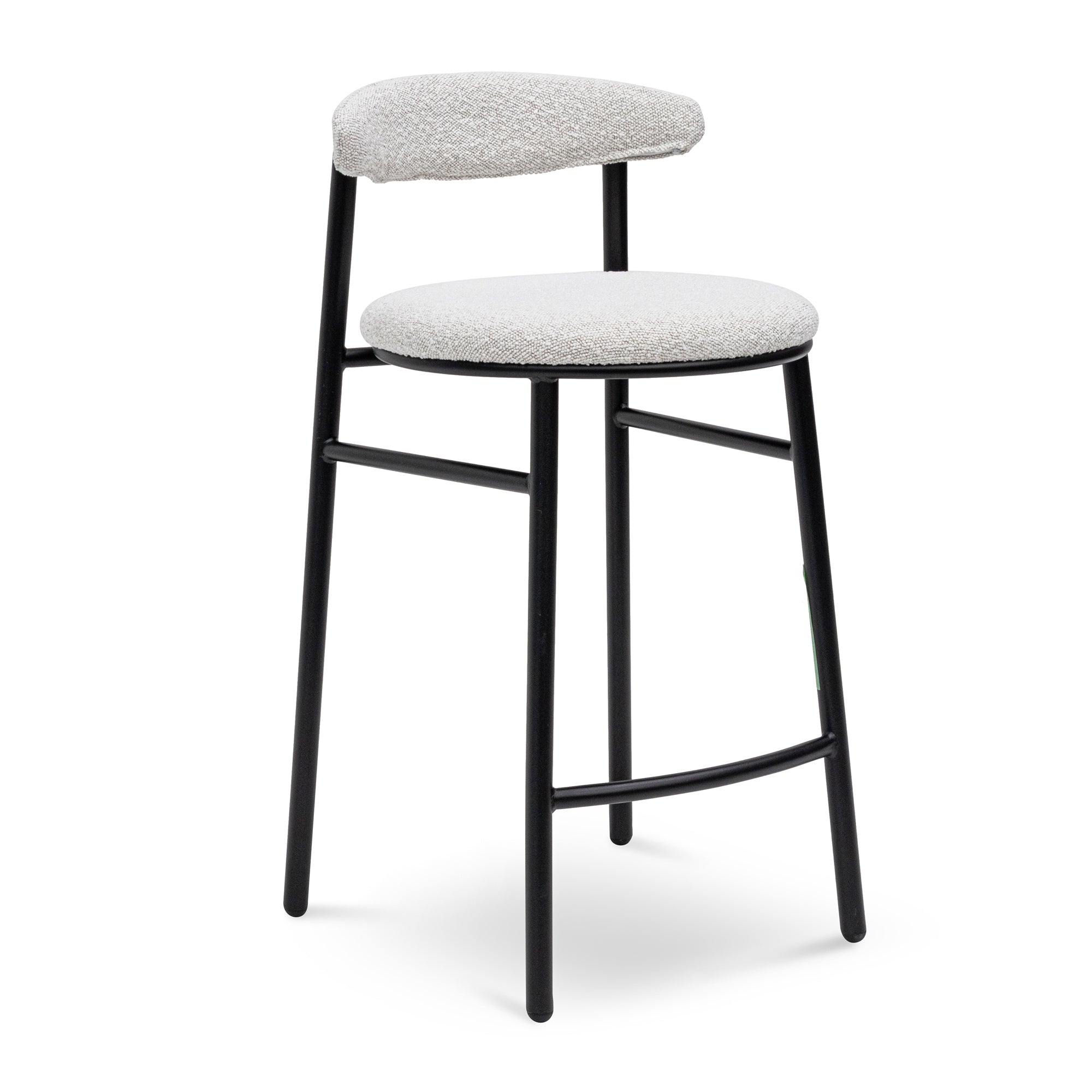 Moon White Boucle 65cm Bar Stool - Set of 2