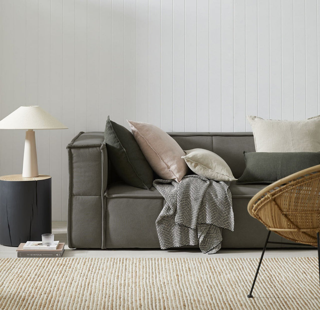 Weave Como Lumbar Cushion - Khaki