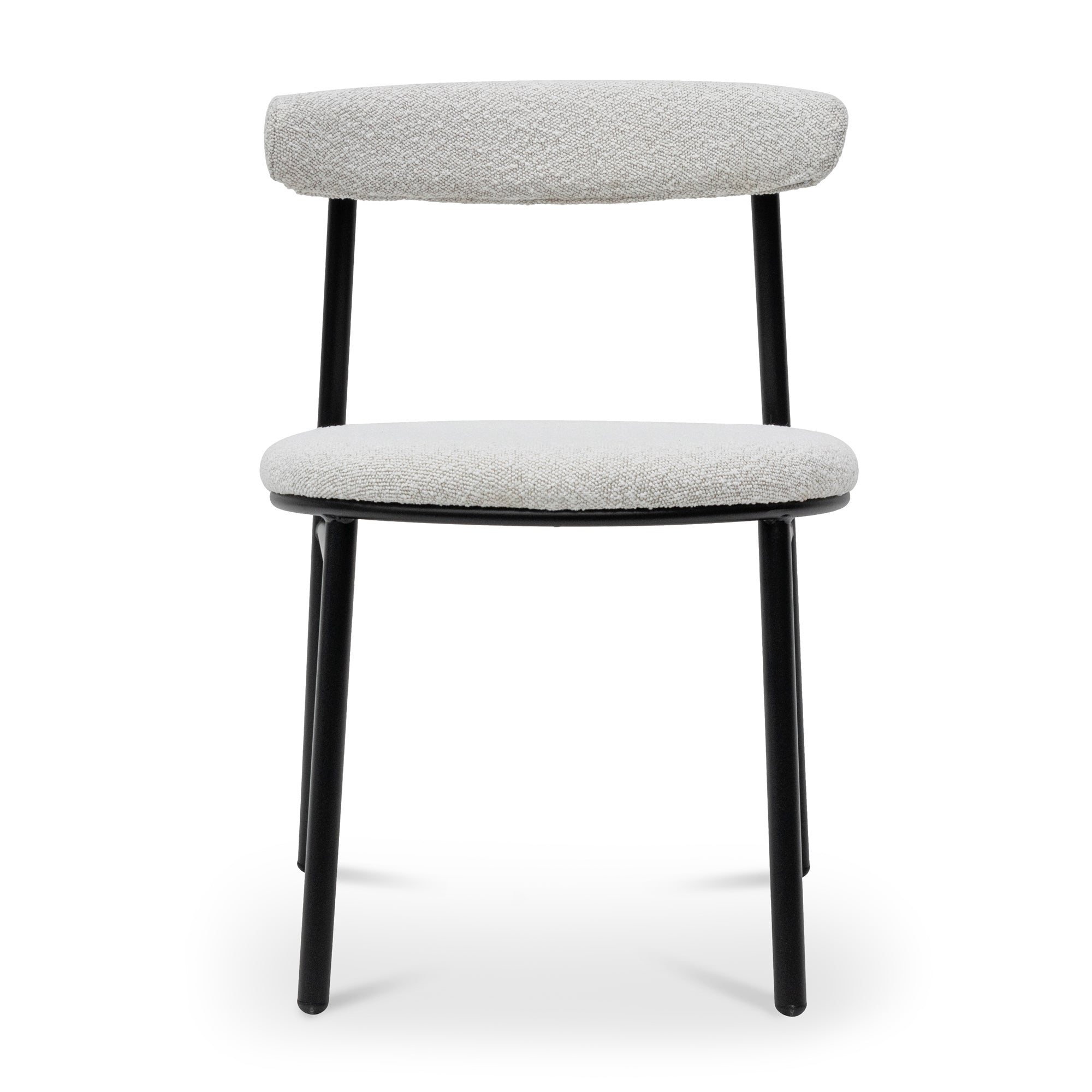 Moon White Boucle Dining Chair (set of 2)