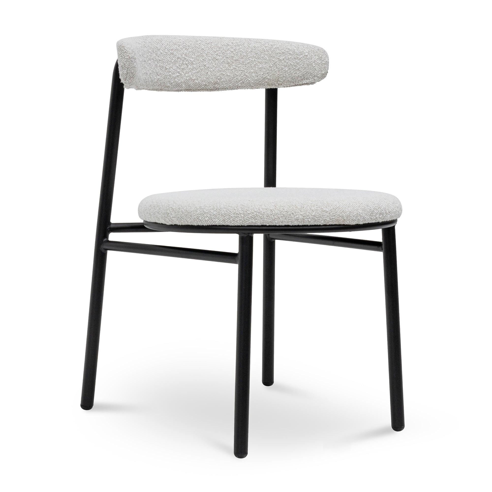 Moon White Boucle Dining Chair (set of 2)