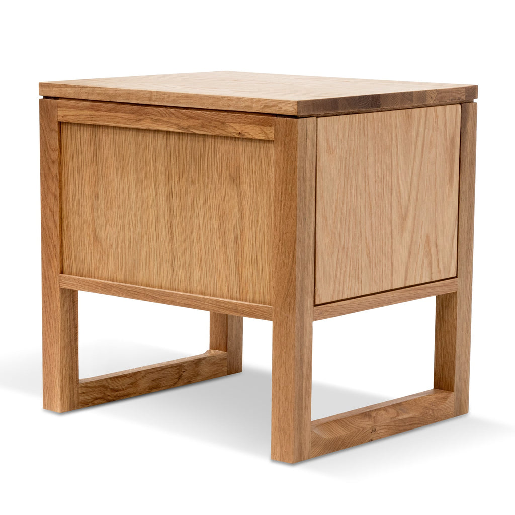 Natural Oak 2 Drawer Wooden Bedside Table