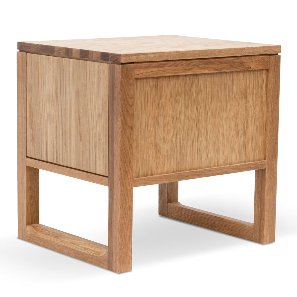 Natural Oak 2 Drawer Wooden Bedside Table