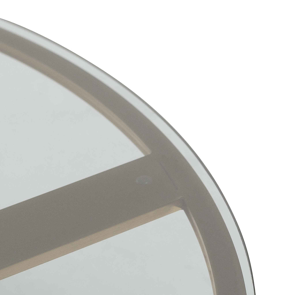 CCF6392-KS 100cm Round Grey Glass Coffee Table - Gold Base