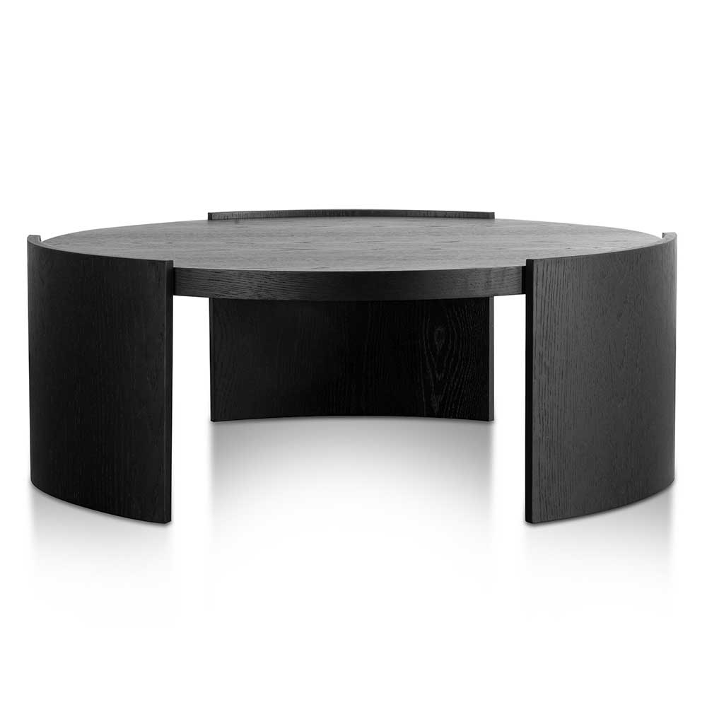 Tamera 100cm Wooden Round Coffee Table - Black