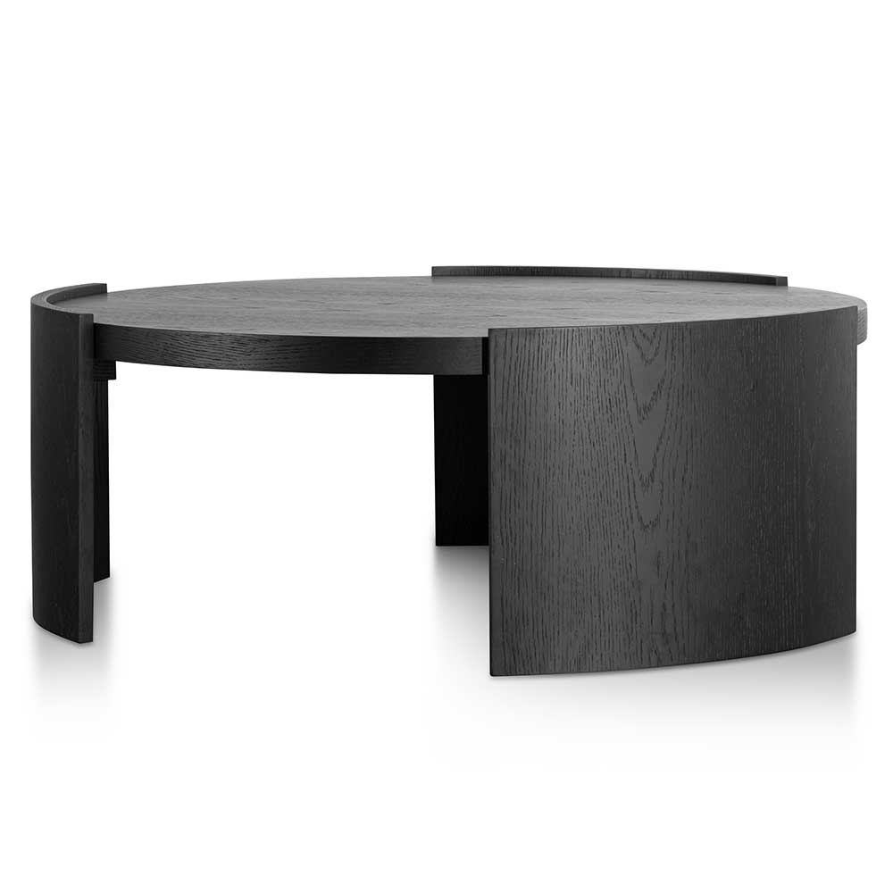 Tamera 100cm Wooden Round Coffee Table - Black