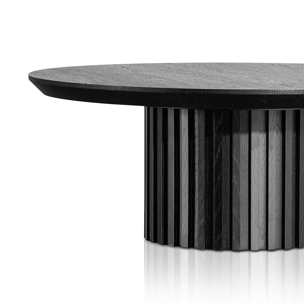 Marty 90cm Wooden Round Coffee Table - Black