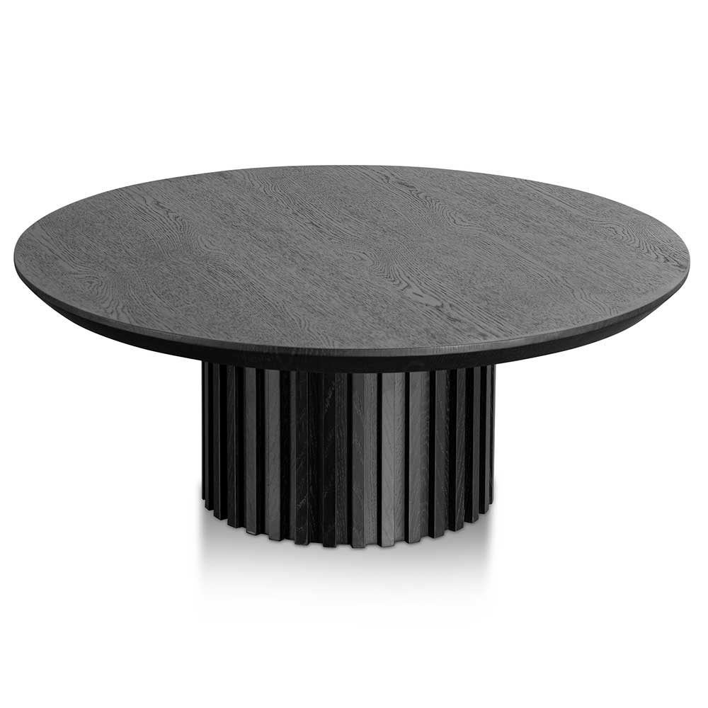 Marty 90cm Wooden Round Coffee Table - Black