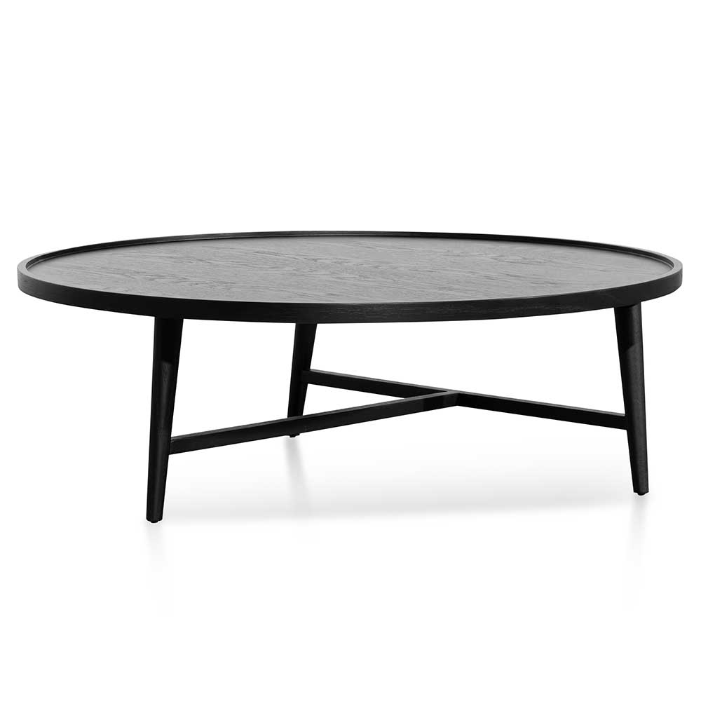 Brenda 1.1m Wooden Round Coffee Table - Black