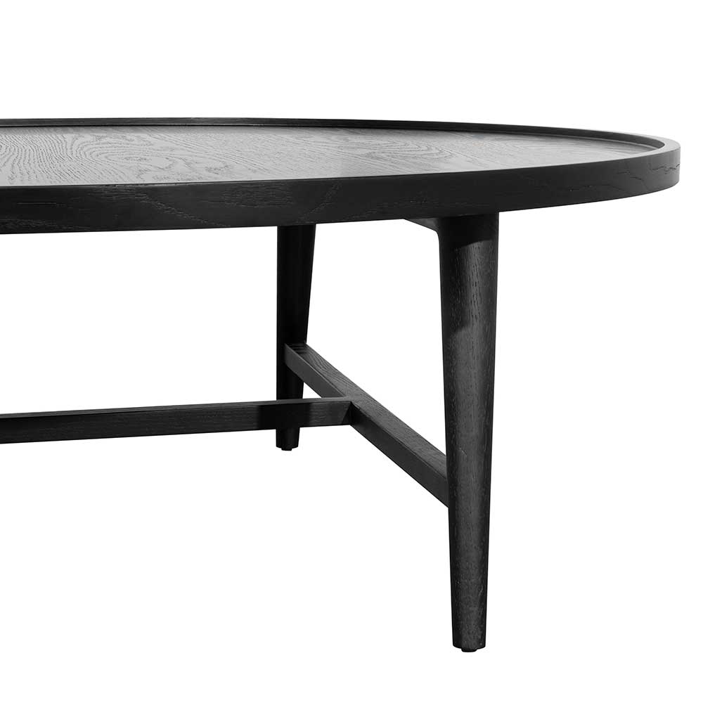 Brenda 1.1m Wooden Round Coffee Table - Black