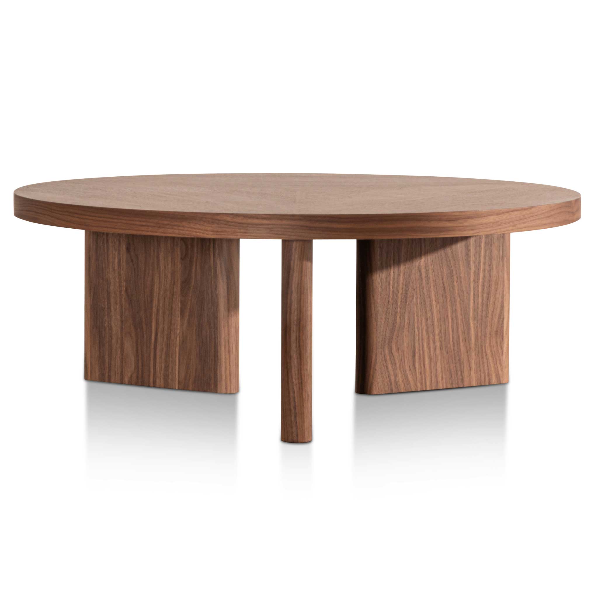 Tamika 100cm Wooden Round Coffee Table - Walnut