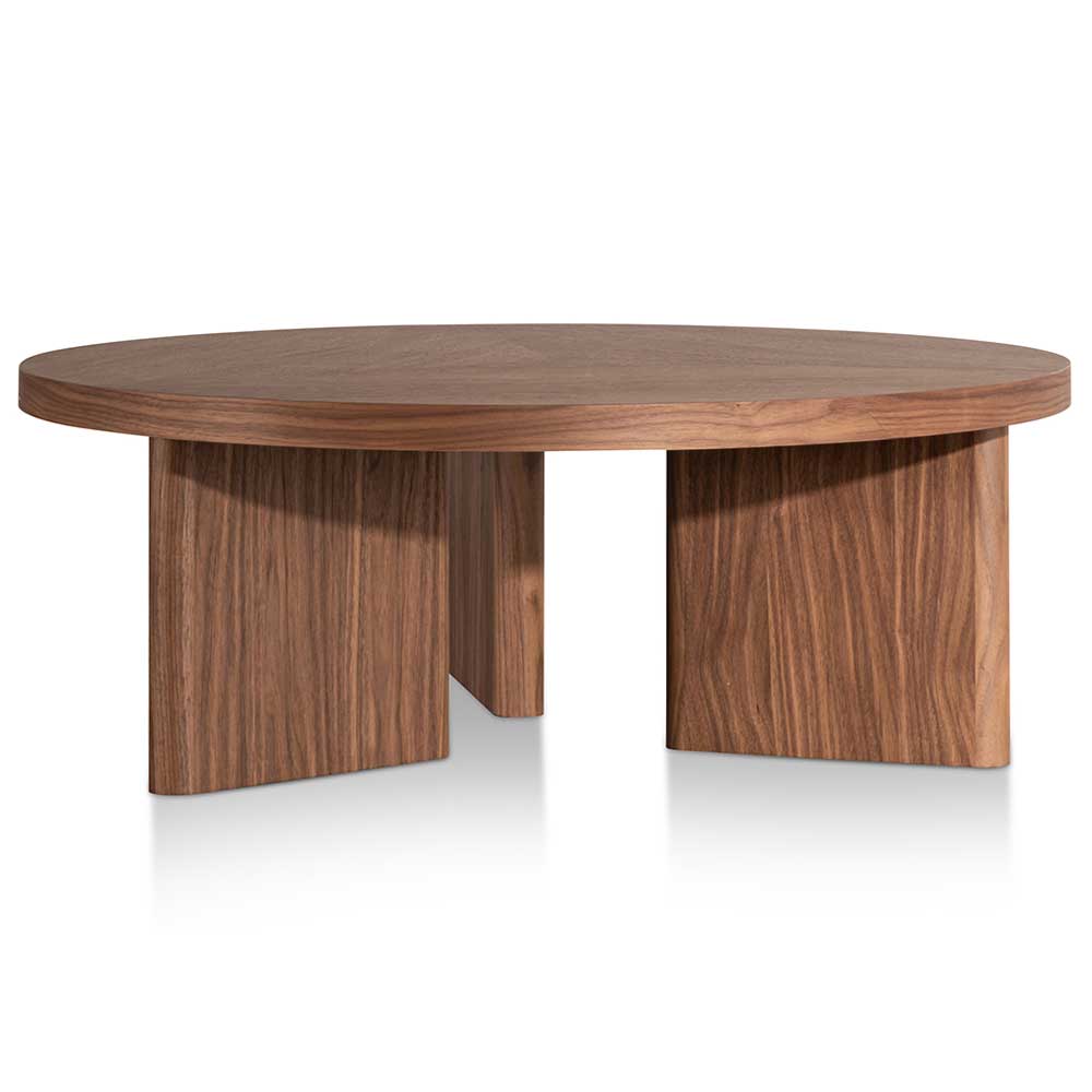 Tamika 100cm Wooden Round Coffee Table - Walnut