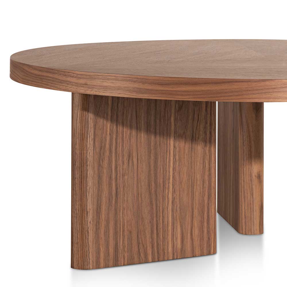 Tamika 100cm Wooden Round Coffee Table - Walnut