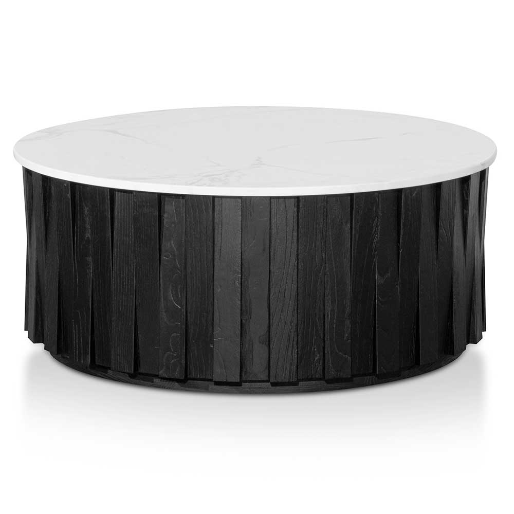 Tulisa Porcelain Round marble Coffee Table - Black