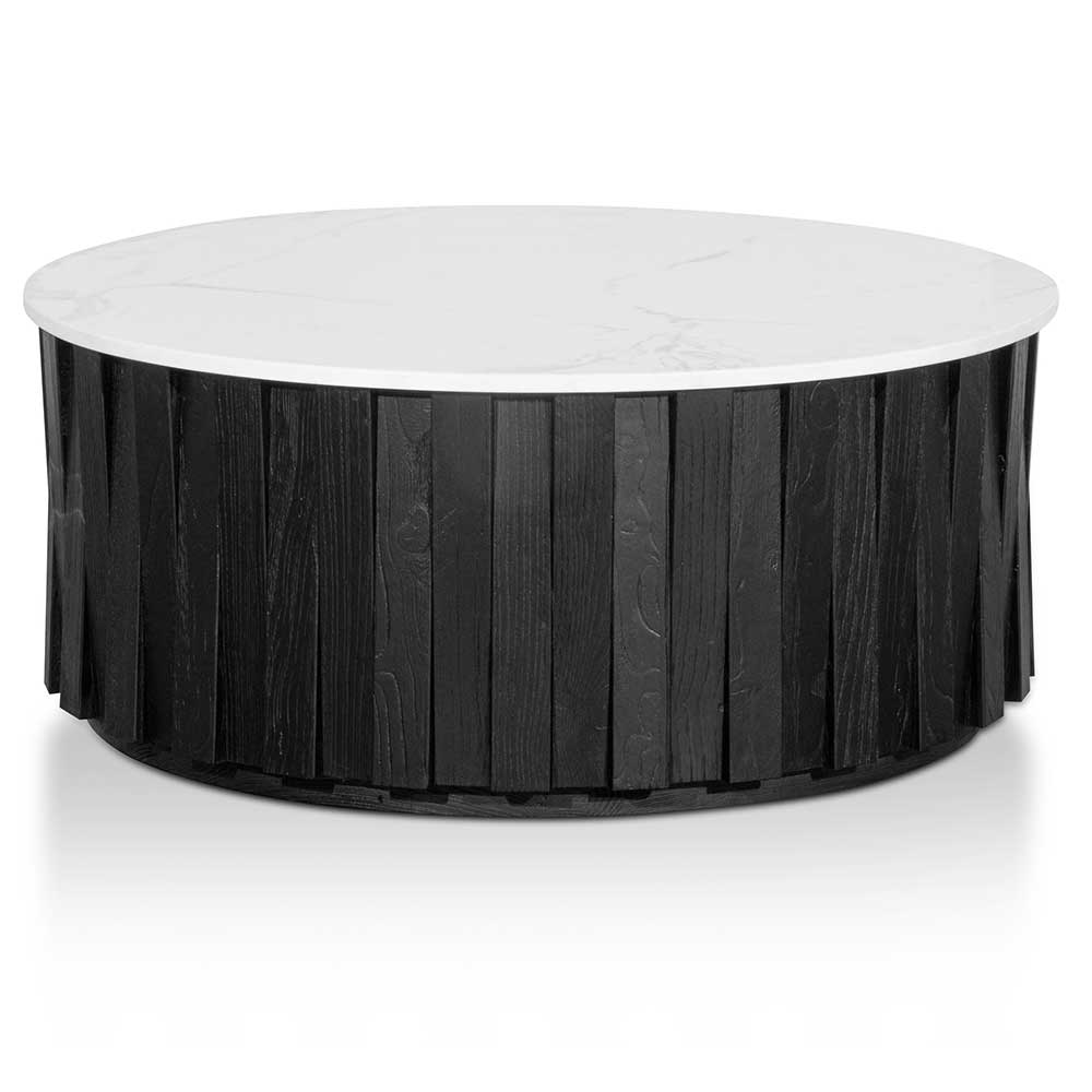 Tulisa Porcelain Round marble Coffee Table - Black