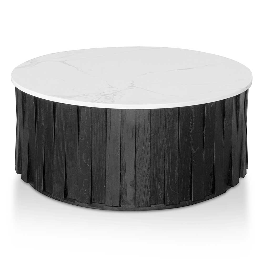 CCF6478-NI Porcelain Round marble Coffee Table - Black