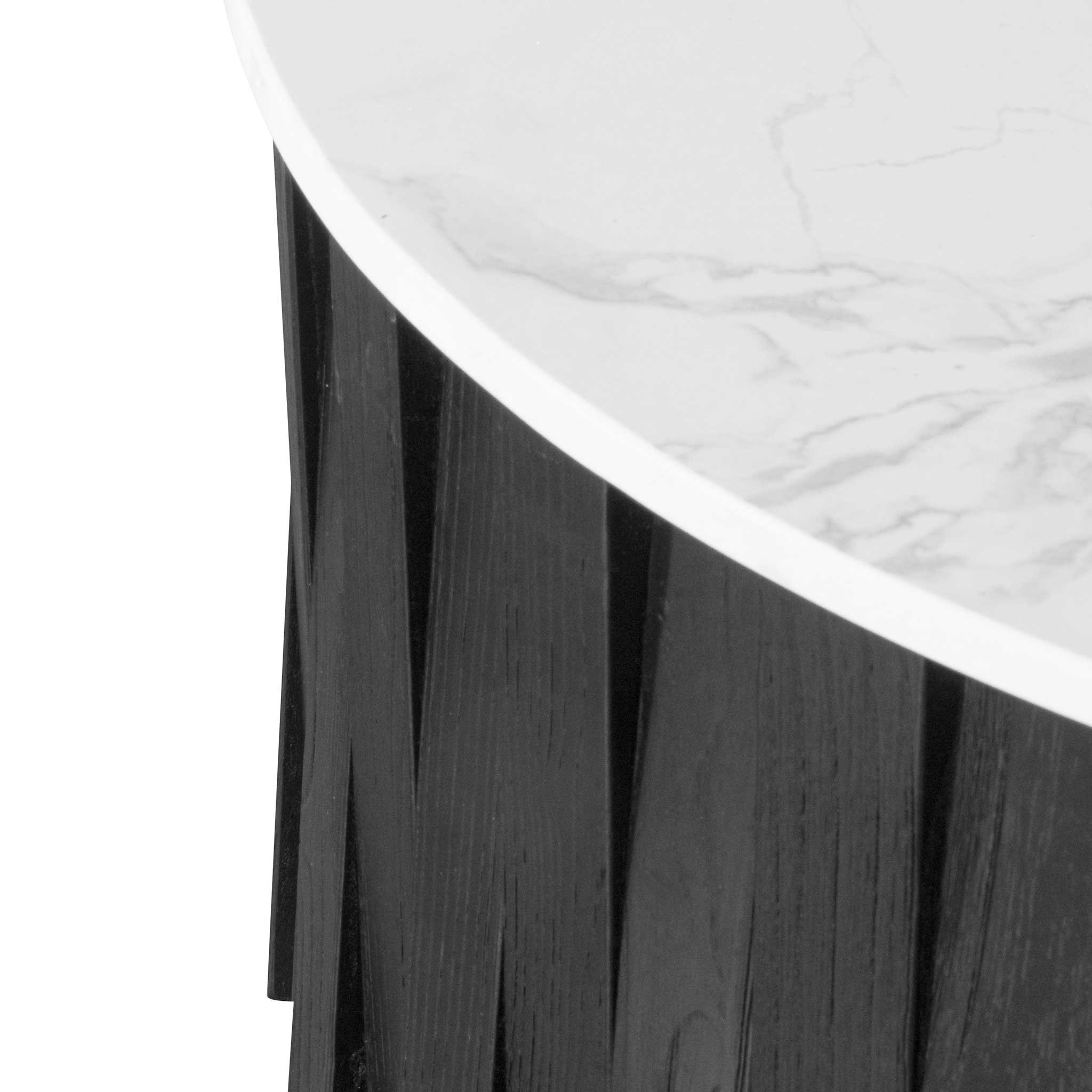 Tulisa Porcelain Round marble Coffee Table - Black