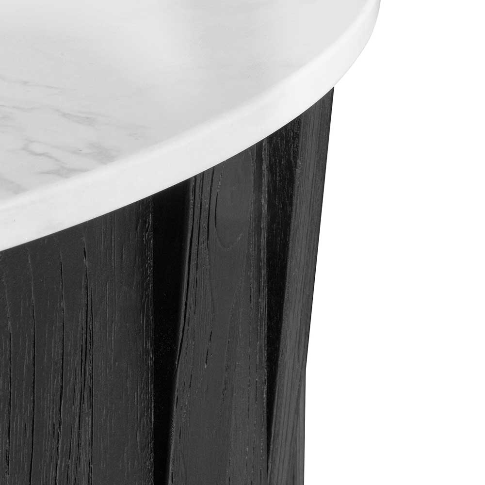 Tulisa Porcelain Round marble Coffee Table - Black