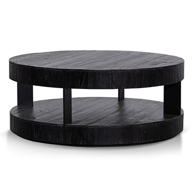 Arisha 100cm Round Coffee Table - Full Black