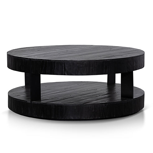 Arisha 100cm Round Coffee Table - Full Black