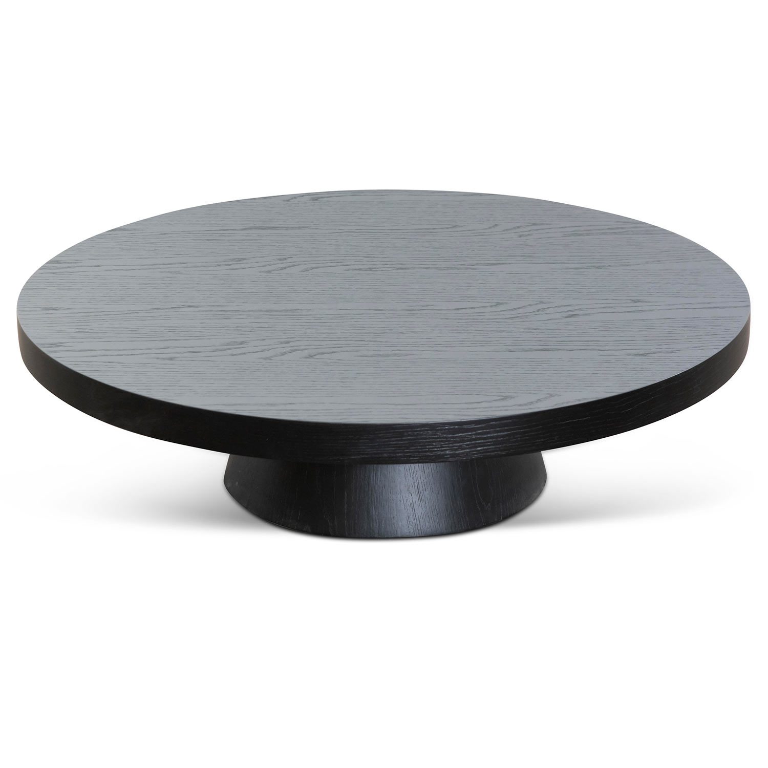 1.1m Round Coffee Table - Black Oak