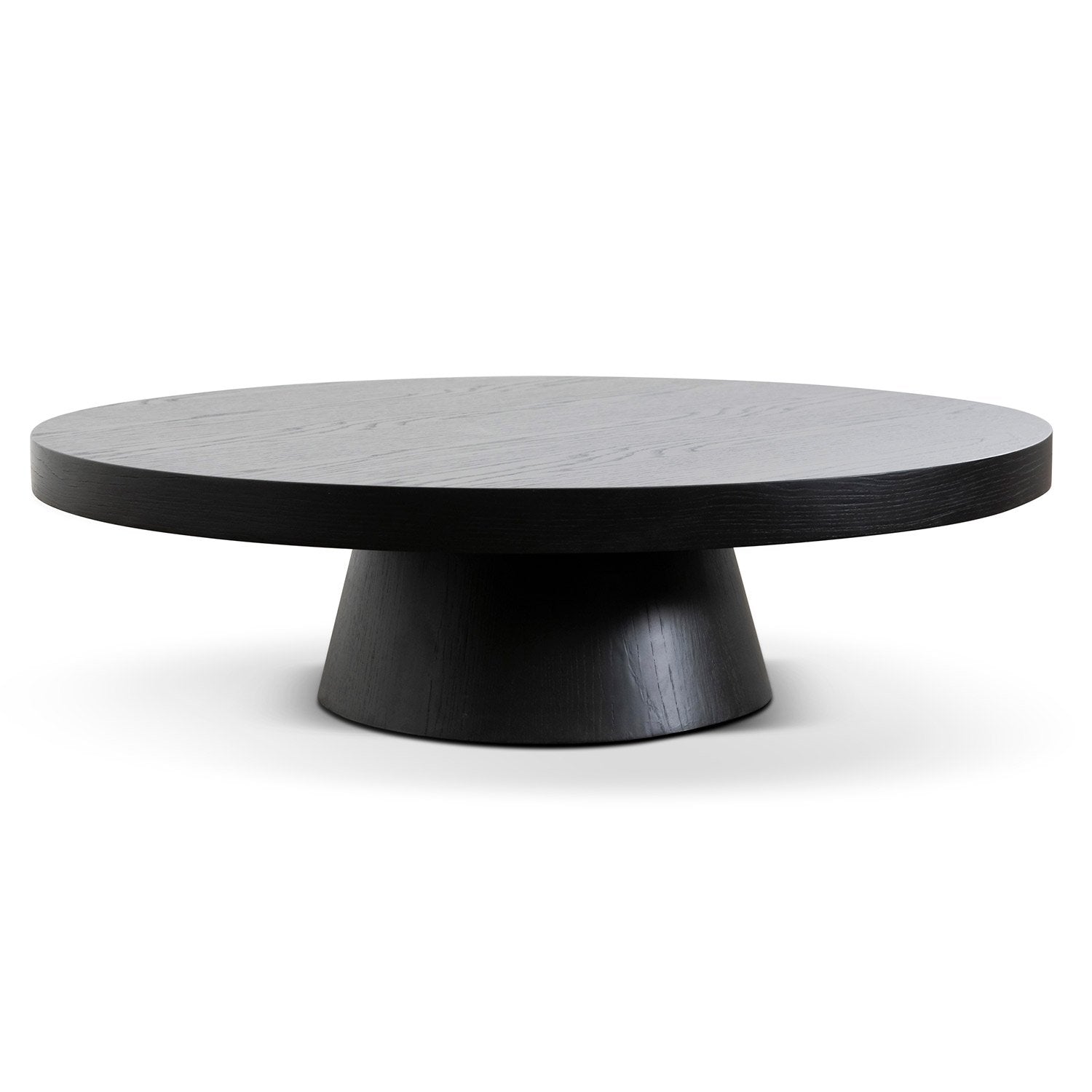 1.1m Round Coffee Table - Black Oak