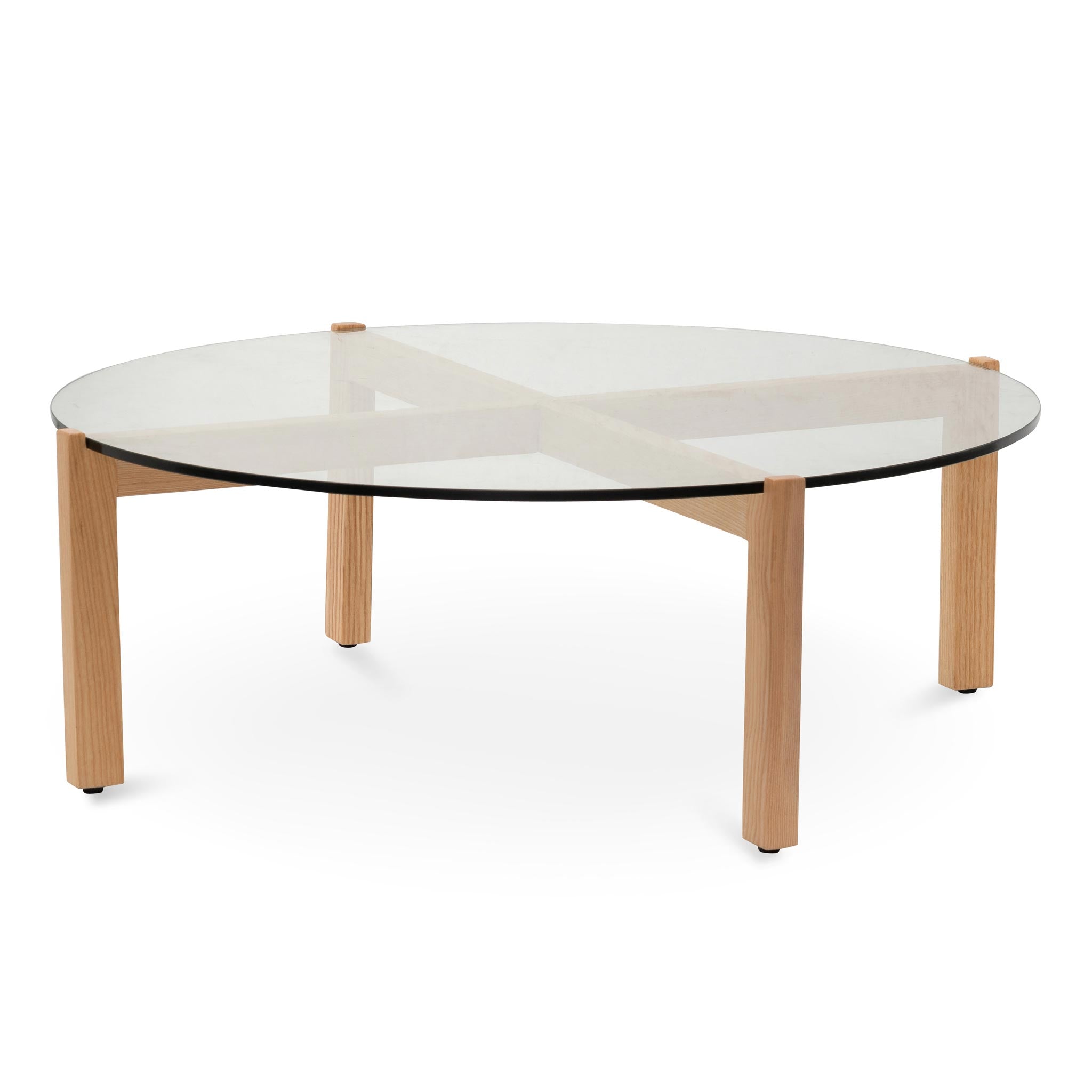 Oran 103cm Round Glass Top Coffee Table