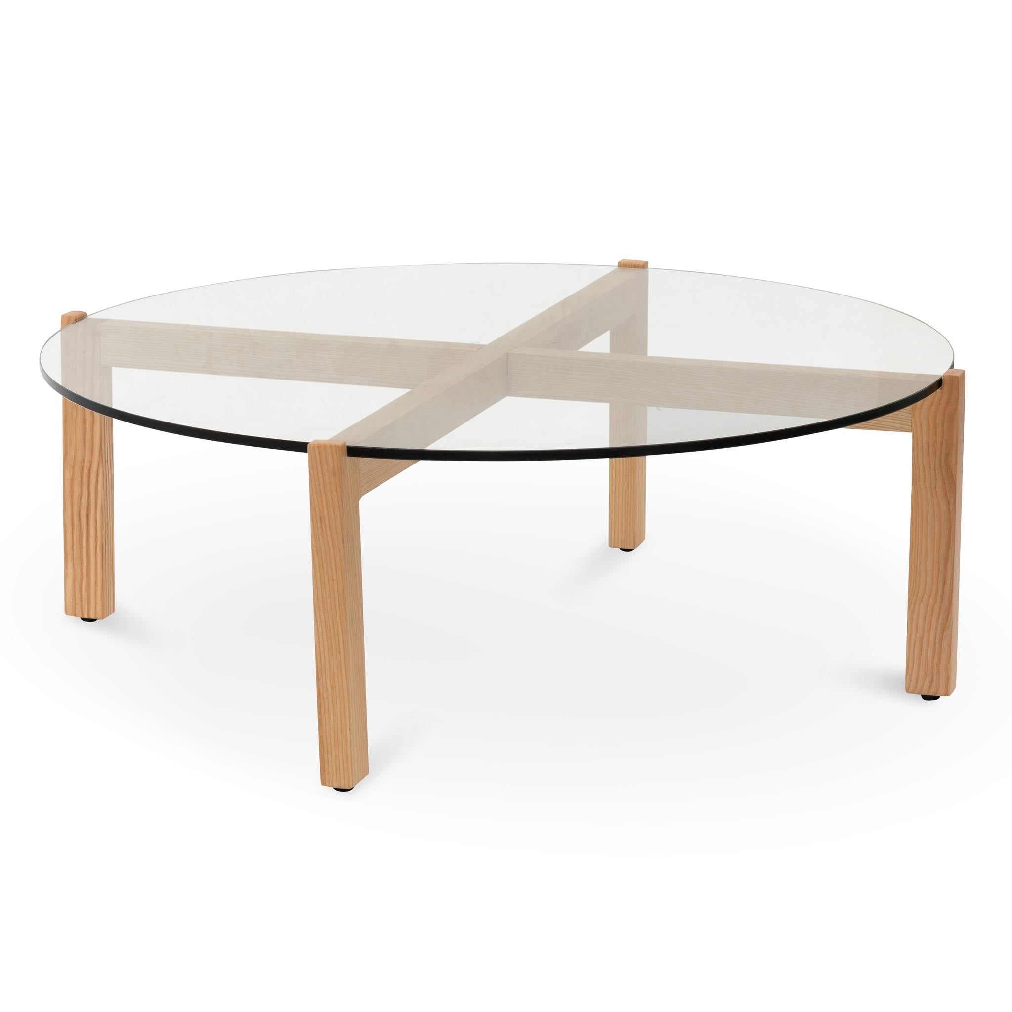 Oran 103cm Round Glass Top Coffee Table