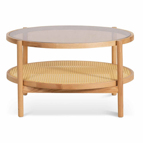 CCF6737-IG Glass Top Coffee Table - Natural