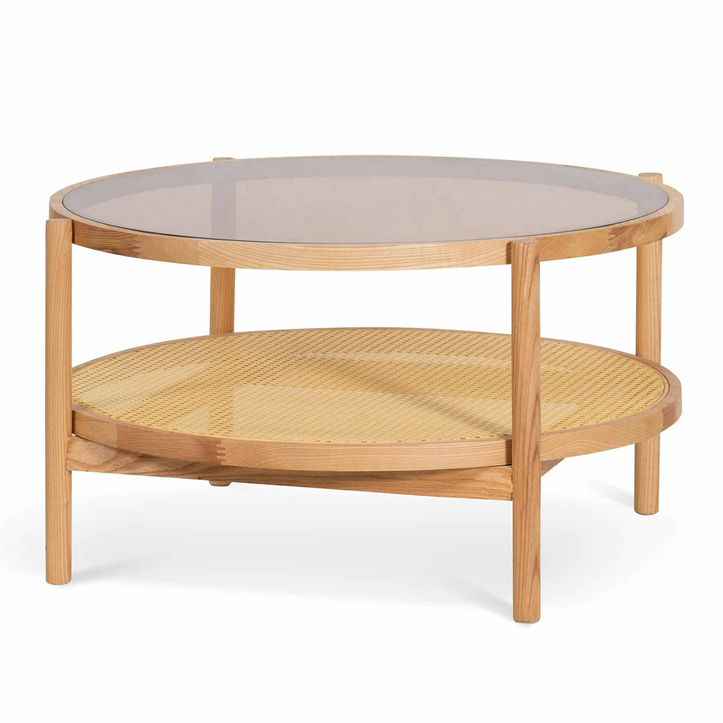 CCF6737-IG Glass Top Coffee Table - Natural