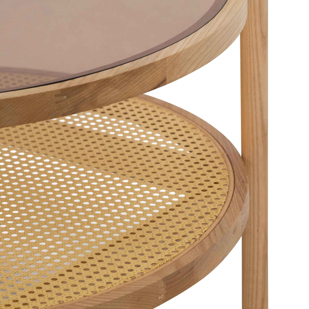 CCF6737-IG Glass Top Coffee Table - Natural