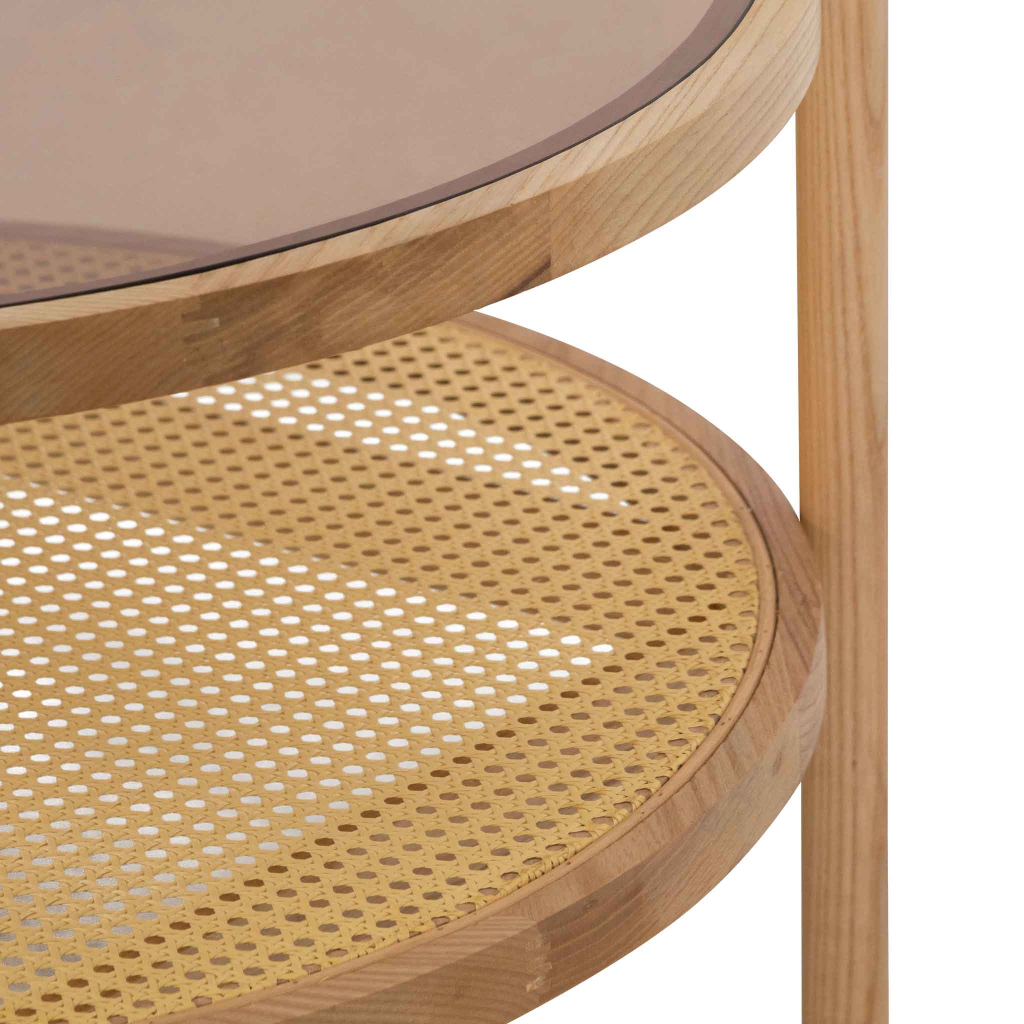 CCF6737-IG Glass Top Coffee Table - Natural