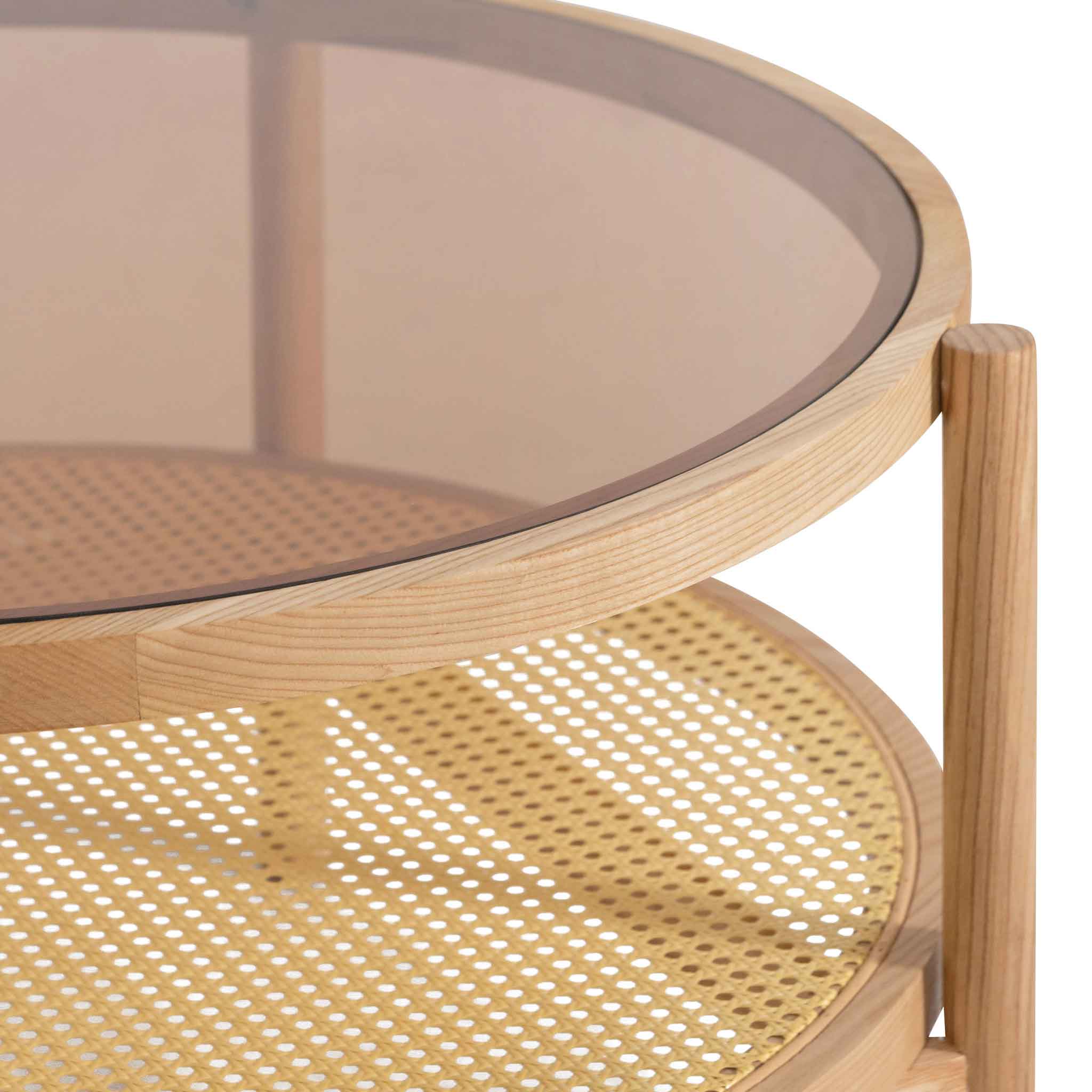 CCF6737-IG Glass Top Coffee Table - Natural