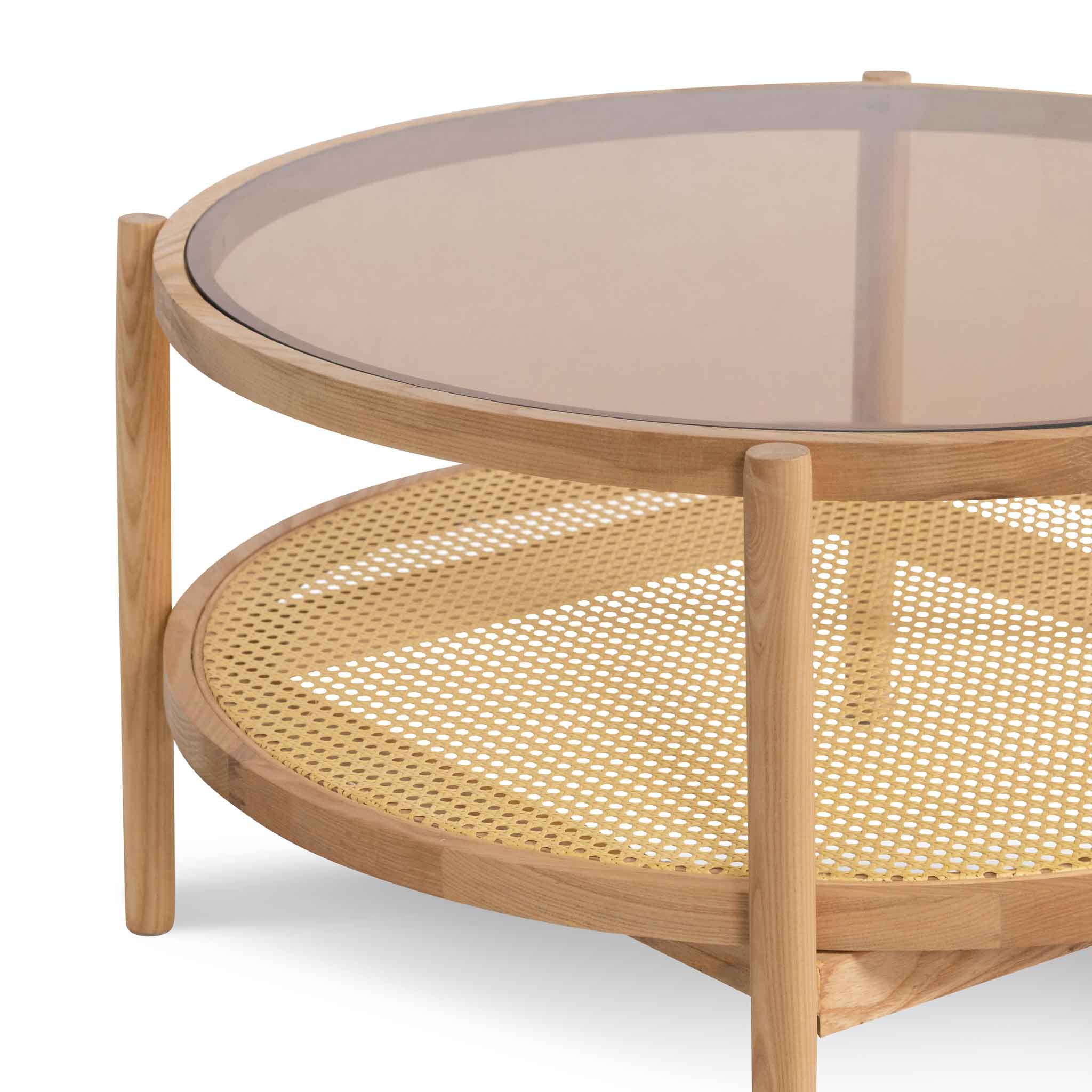 CCF6737-IG Glass Top Coffee Table - Natural