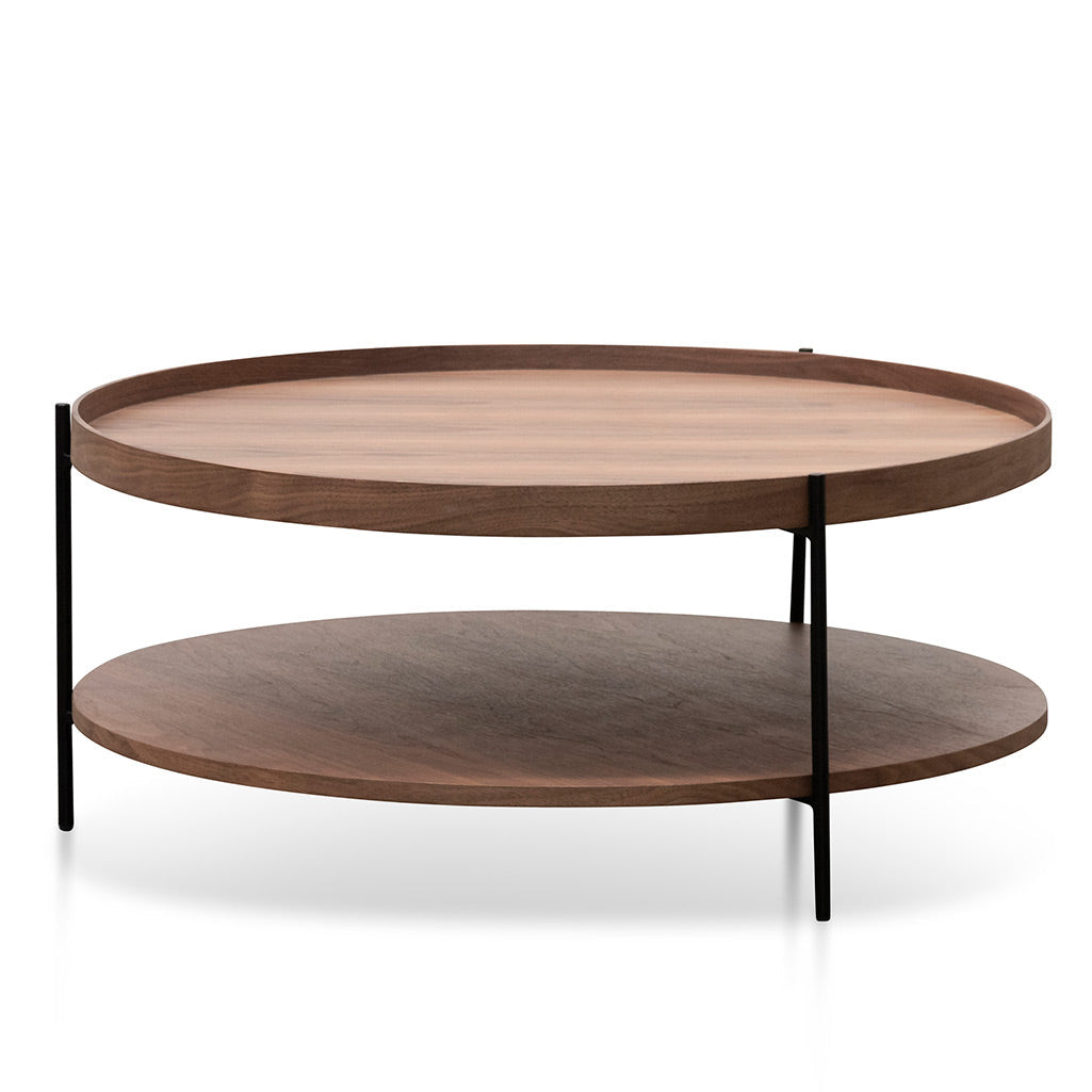 90cm Round Coffee Table - Walnut