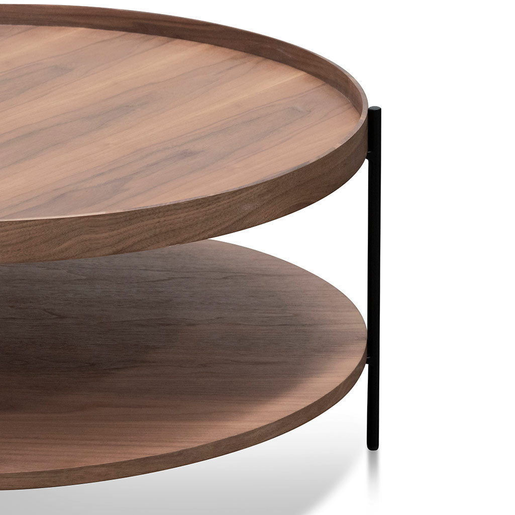 90cm Round Coffee Table - Walnut