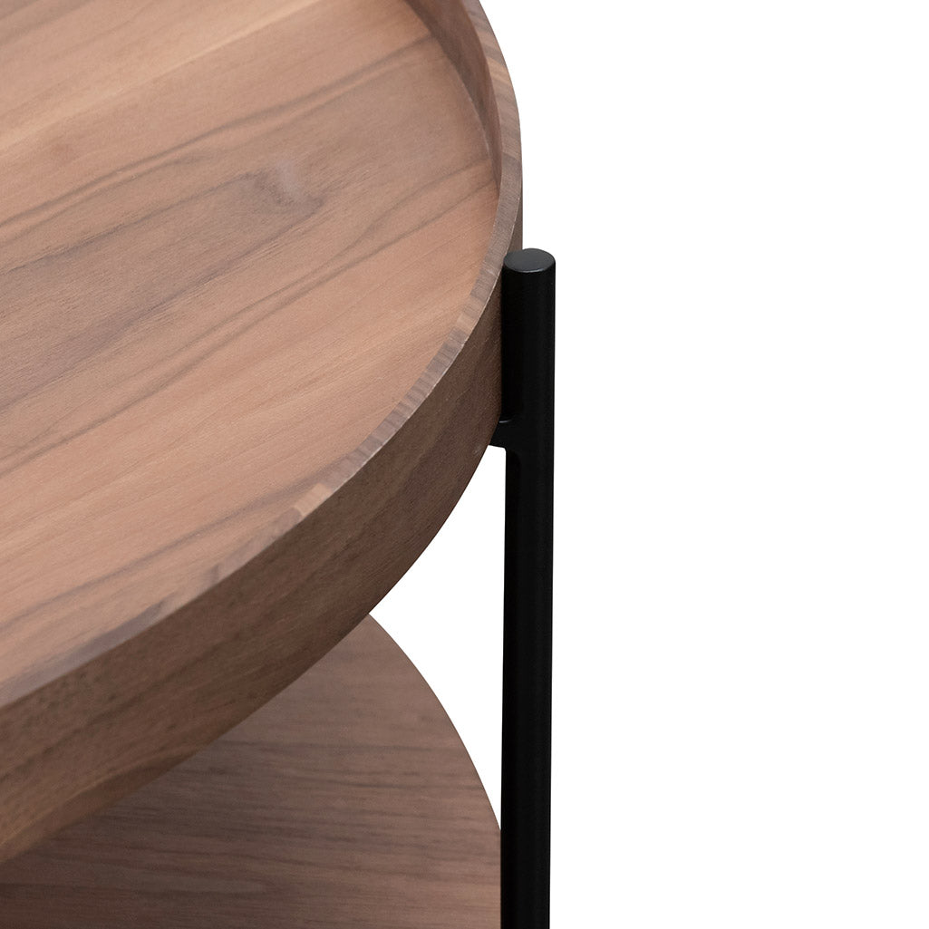 90cm Round Coffee Table - Walnut