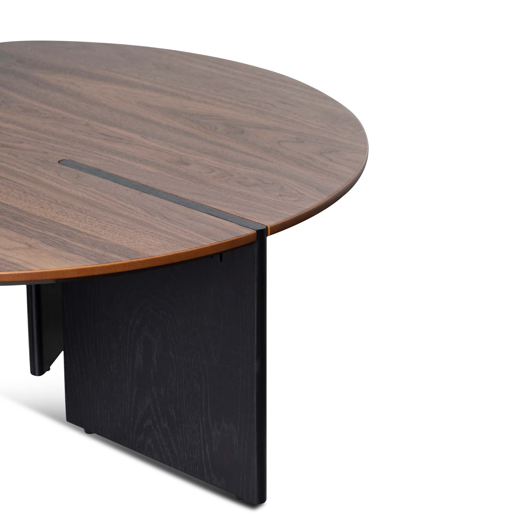 Nest of Light Walnut Coffee Table - Black