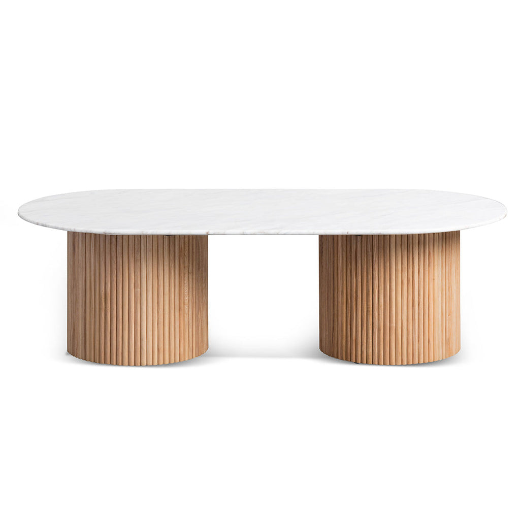 CCF8269-DW 1.3m Marble Top Oval Coffee Table - Natural