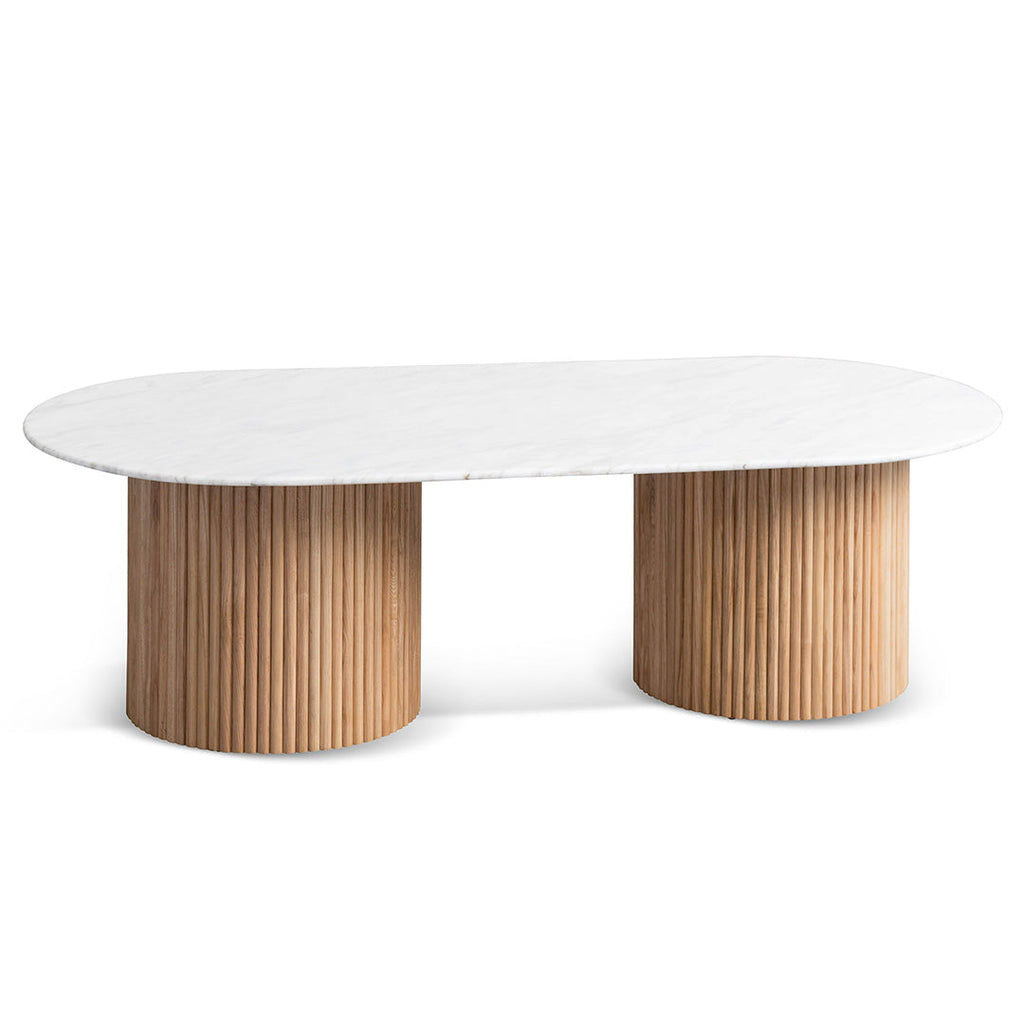 CCF8269-DW 1.3m Marble Top Oval Coffee Table - Natural