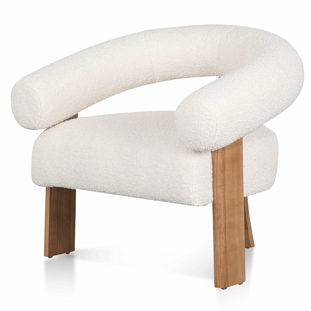 Armchair - Ivory White Boucle — Woven Space