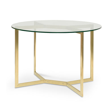 Cannon 1.2m Round Glass Dining Table - Gold Base